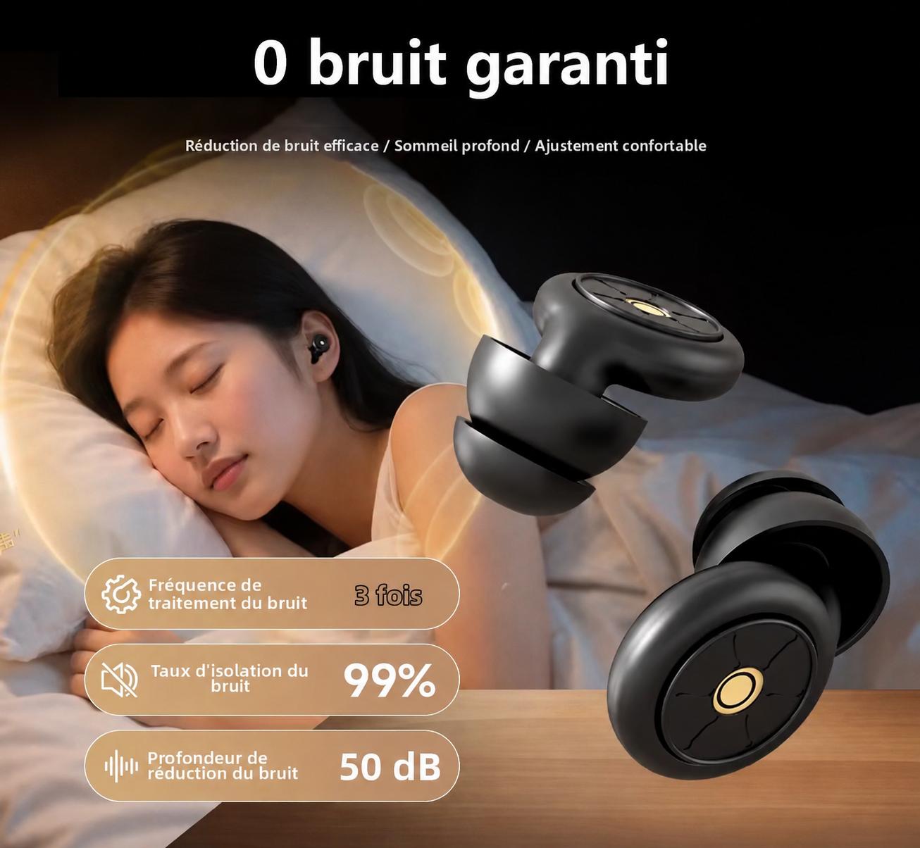 LUMIRISE Nuit — Masque de Sommeil 3D Anti-Lumière + Bouchons Anti-Bruit Offerts
